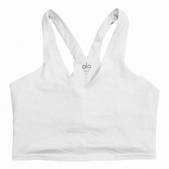 ALO Women's White Airbrush Real Bra Tank - Size S - Picture 3 of 6